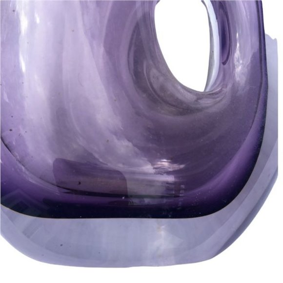 Purple Glass Center Hole Decanter Vase 13" - Picture 2 of 4